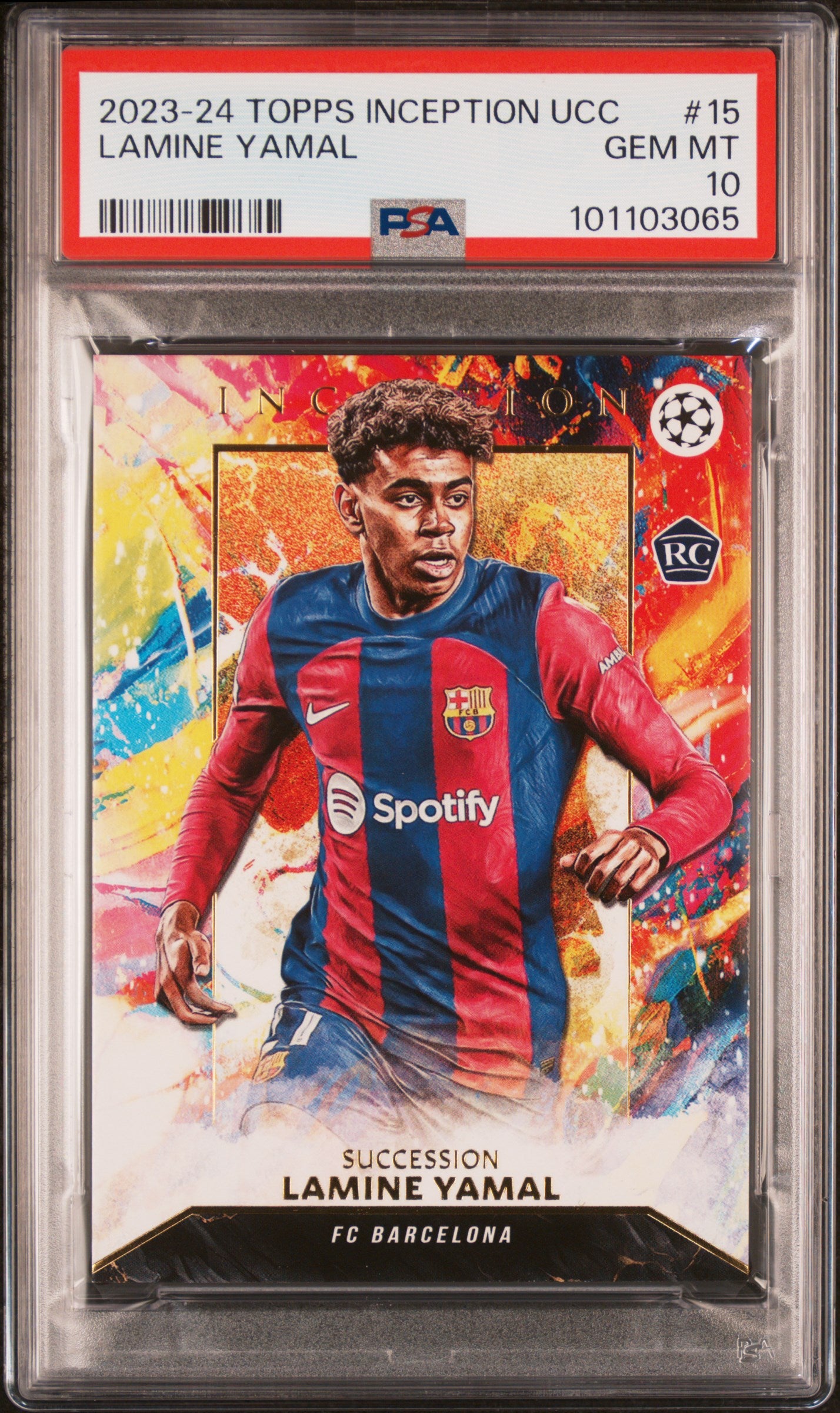 2023-24 Topps Inception UEFA Lamine Yamal Rookie PSA 10