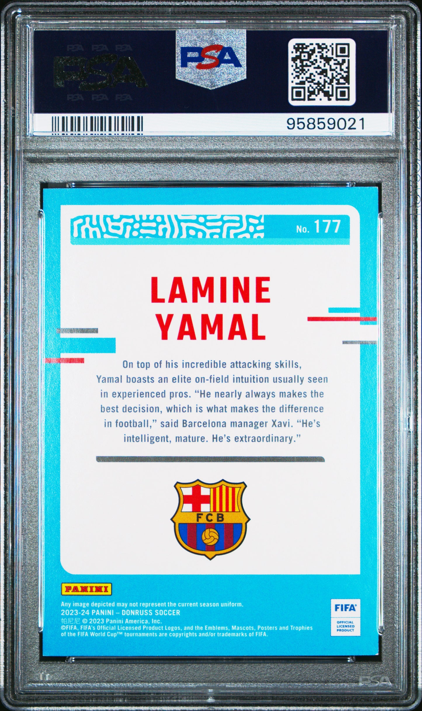 2023-24 Panini Donruss Lamine Yamal Rated Rookie Silver 245/349 PSA 8.5