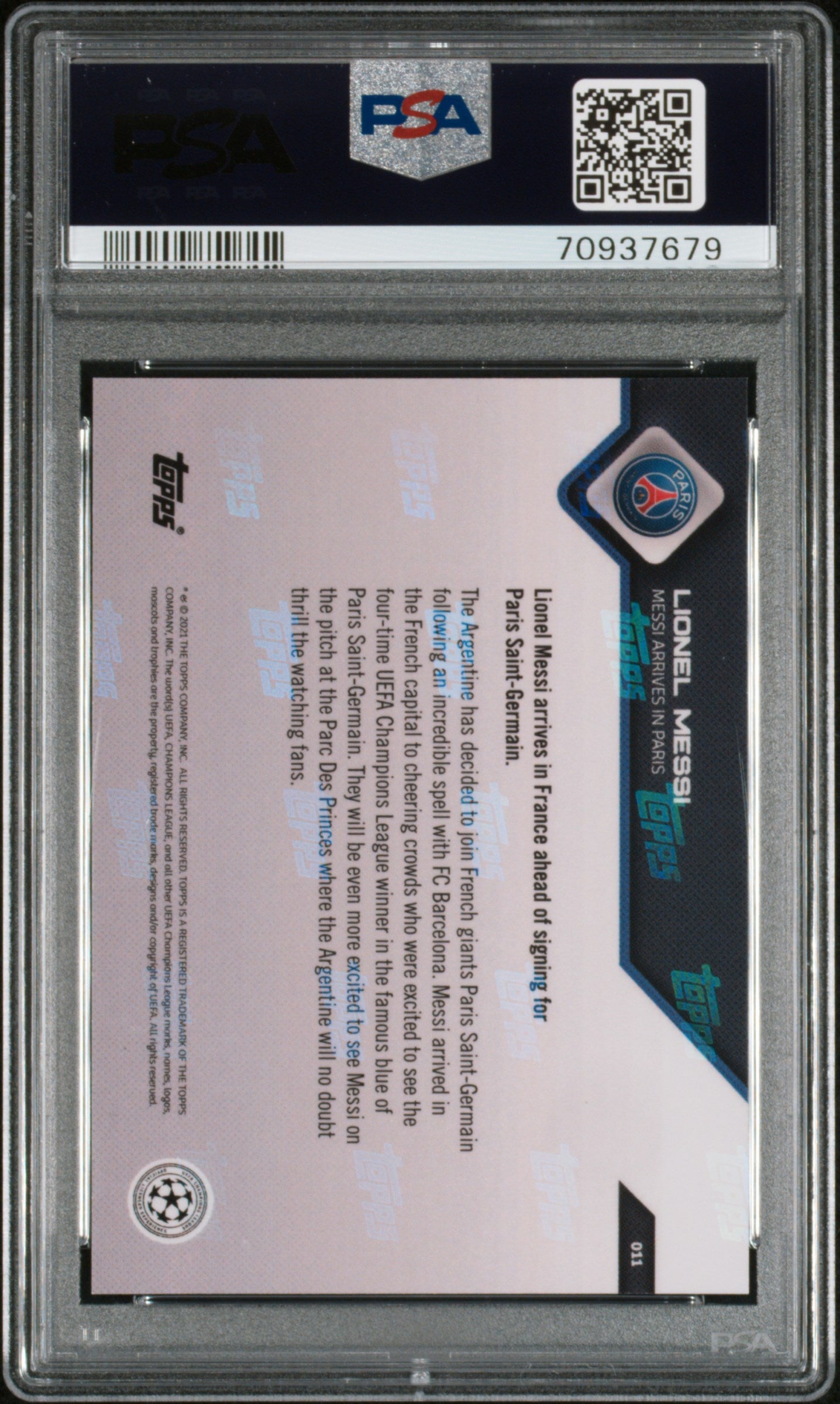2021 Topps Now #11 Lionel Messi Red 74/99 PSA 10