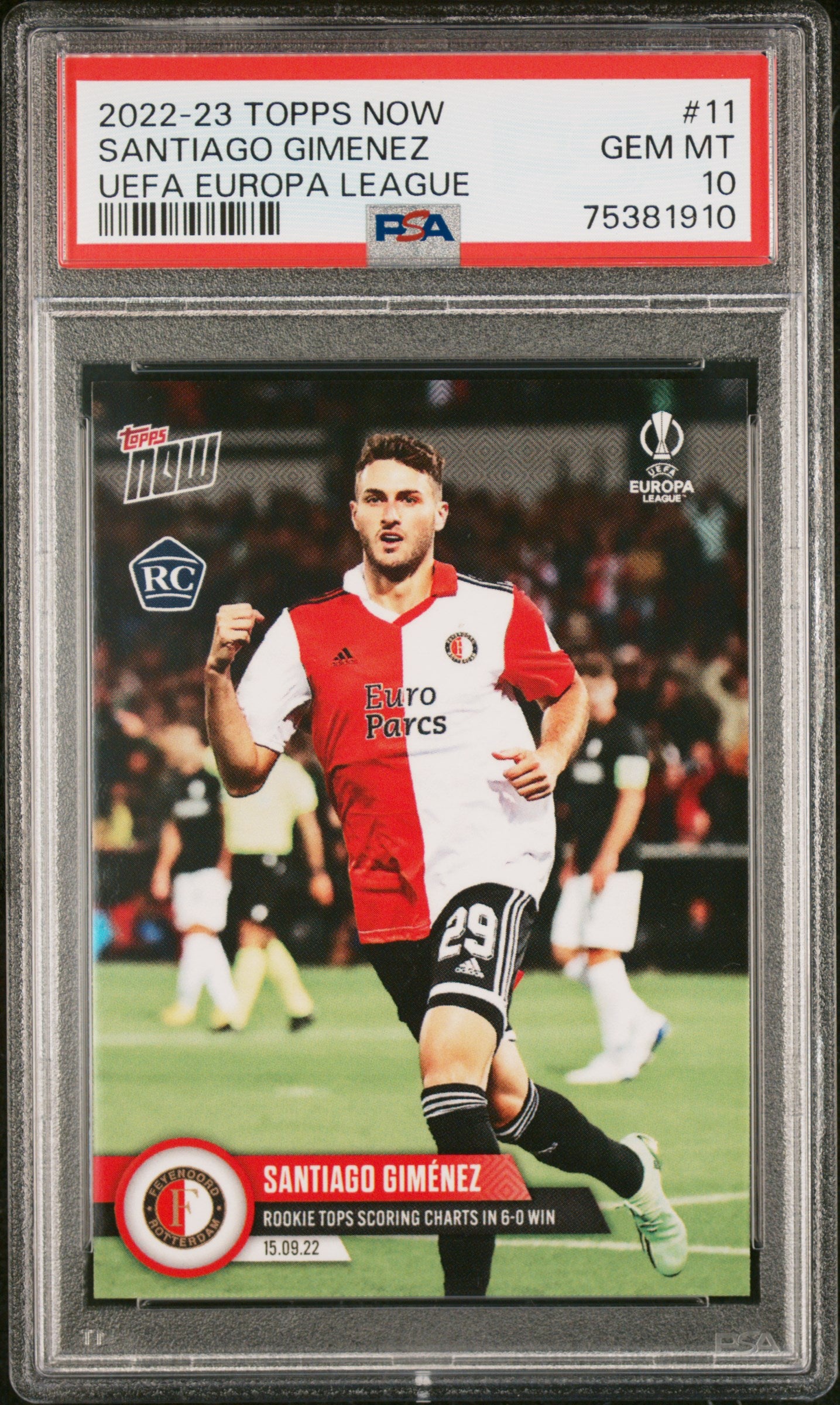 2022-23 Topps Now #11 Santiago Gimenez Rookie PSA 10