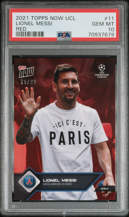 2021 Topps Now #11 Lionel Messi Red 74/99 PSA 10